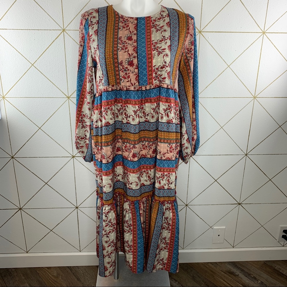 Emberley Cottage Core Long Sleeve Maxi Dress Large